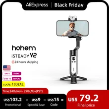 Hohem Official iSteady V2 Selfie Stick Gimbal Phone for Smartphones Xiaomi Redmi Huawei iPhone Samsung AI Handheld Stabilizer