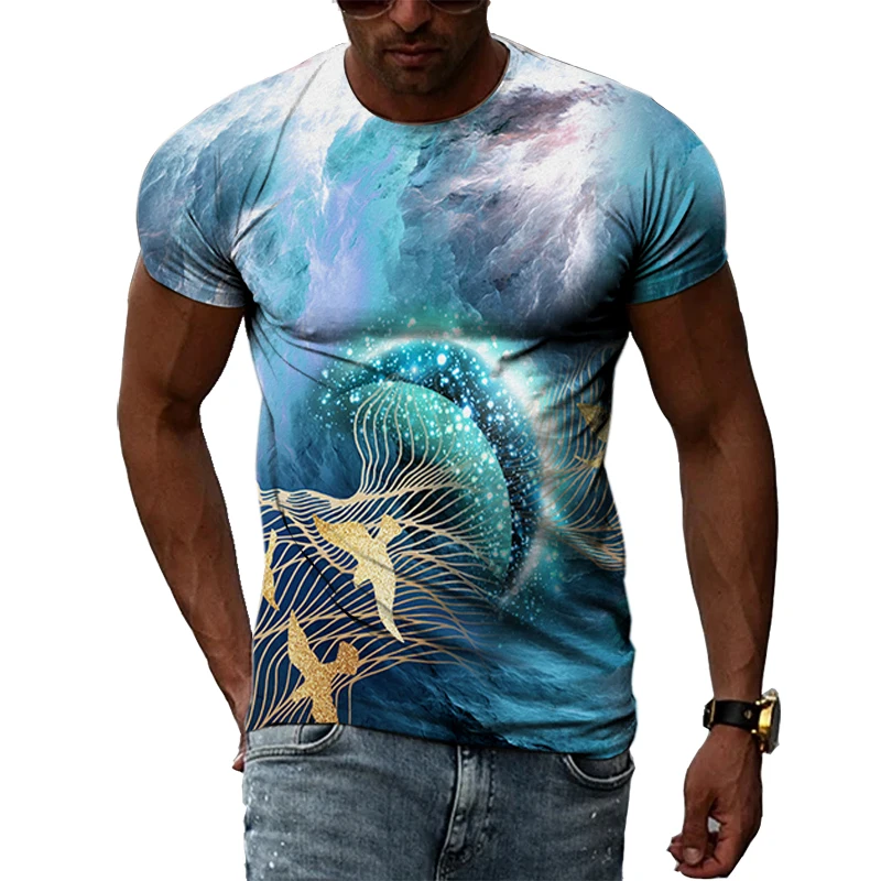 

Футболка мужская с 3D принтом, модная повседневная тенниска в стиле ретро, майка с коротким рукавом, в стиле хип-хоп, в стиле Харадзюку, на лет...