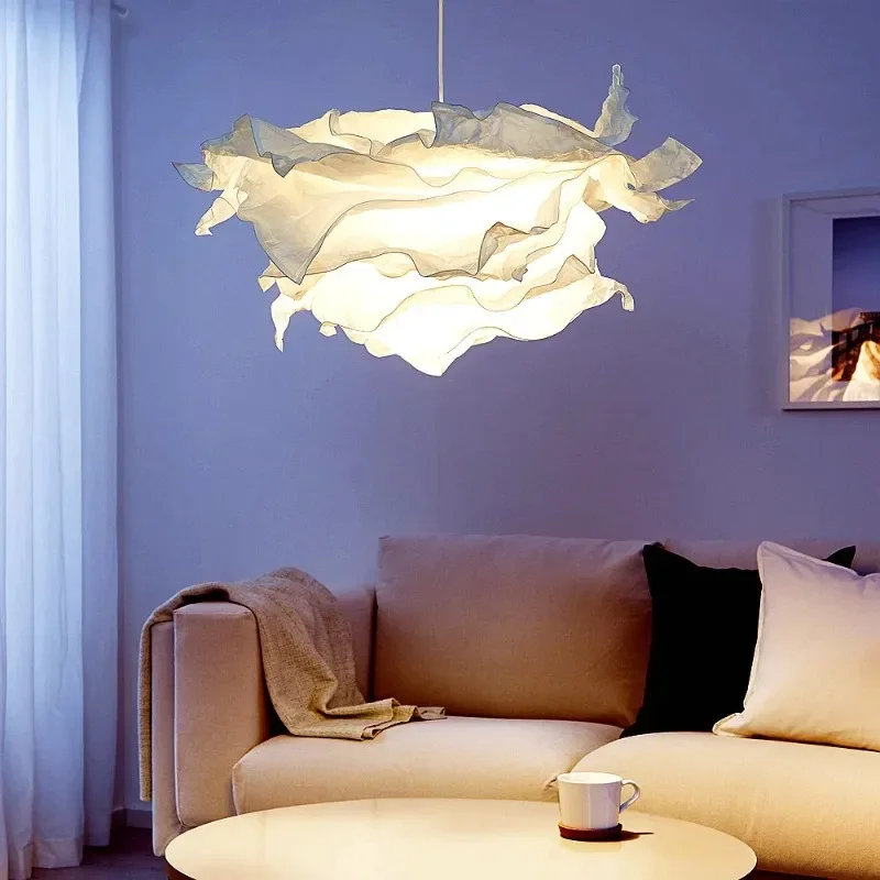 

Lamps Flower Lights Ceiling Art DIY Cloud Lampshade Pendant Decoration Chandelier for Living Room Bedroom Bar Cloth Shop Use E27