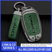 car aluminium alloy key cover case car styling key protection for lynk co 03 03 02 hatchback 06 01 keychain auto accessories