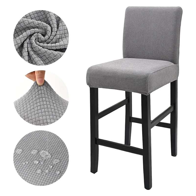 

High Back Chair Covers Polar Fleece Chairs Cover Elastic Bar Stool Slipcover Dining Room Jacquard Seat Case Hotel Office Wedding
