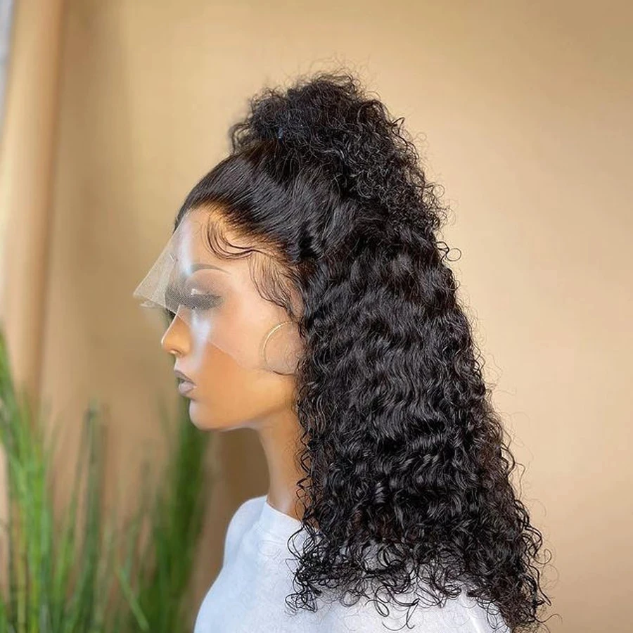 

180%Density 26Inch Long Kinky Curly Synthetic Lace Front Wig For Women With Baby Hair Heat Resistant Fiber Hair Daily Wear Wig