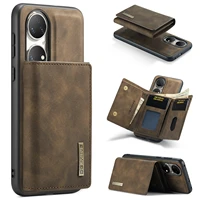 dg ming 2 in 1 detachable case luxury leather wallet strong magnet with protecting back cover for huawei p50 prohuawei mate x2