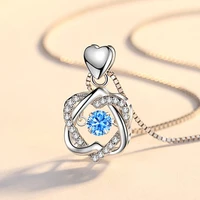 s925 silver necklace for women heart pendant jewelry luxury fashion zircon choker all match clavicle chain
