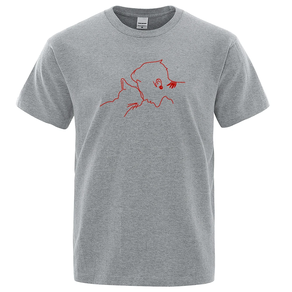 

I Especially Like My Kitten Prints T-Shirts Mens Vintage Casual Tshirt Fashion Brand Short Sleeve Retro Comfortable Male Tshirts