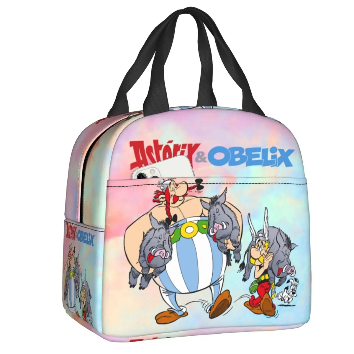 

Asterix And Obelix Hunting Lunch Bag for Camping Travel Leakproof Insulated Cooler Thermal Lunch Box Women Children Food Bags