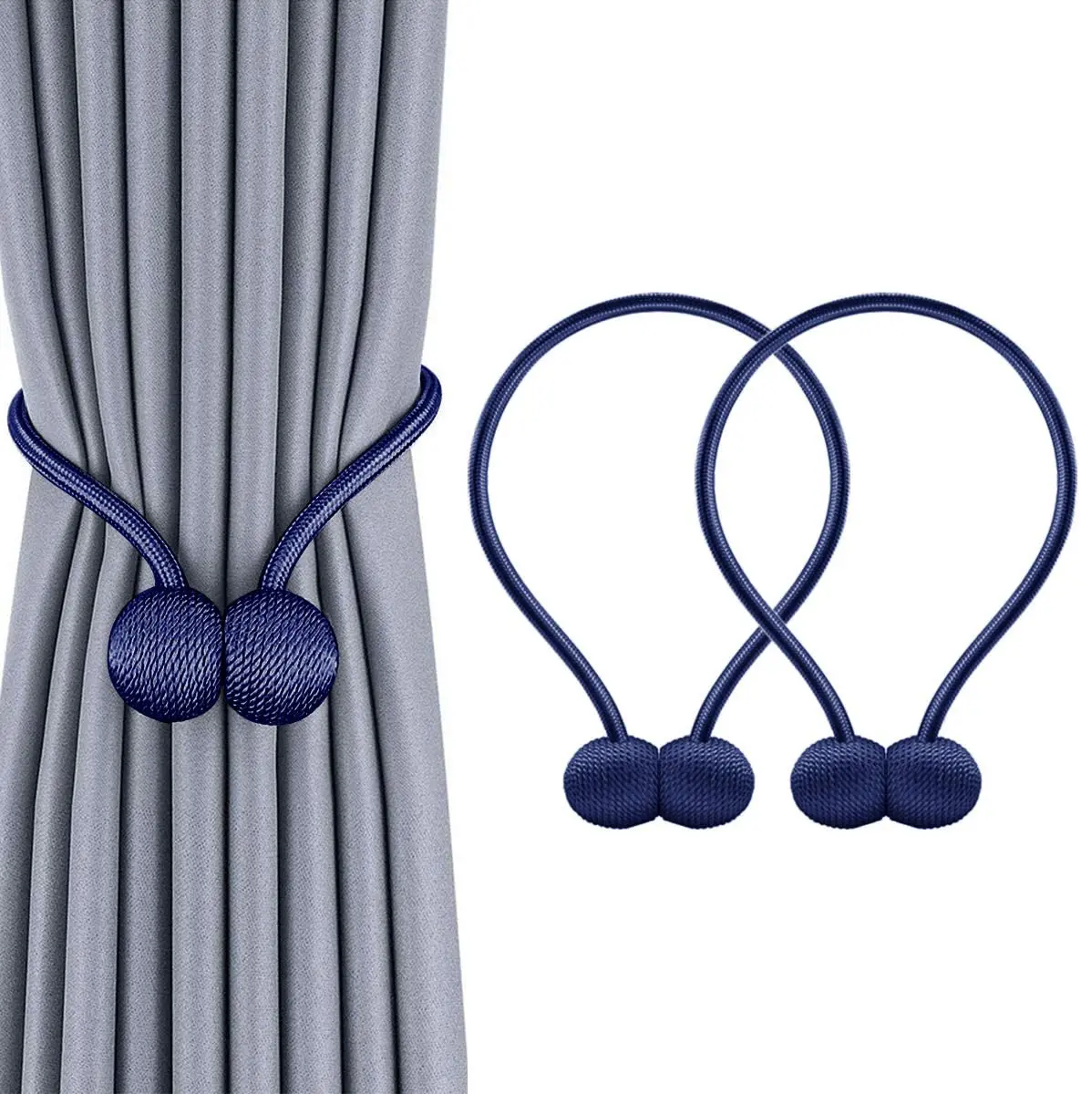 

2pcs Strong Curtain Tiebacks Clips Window Curtains Tie Band Home Office Decorative Drapes Weave Holdbacks Holders European Style
