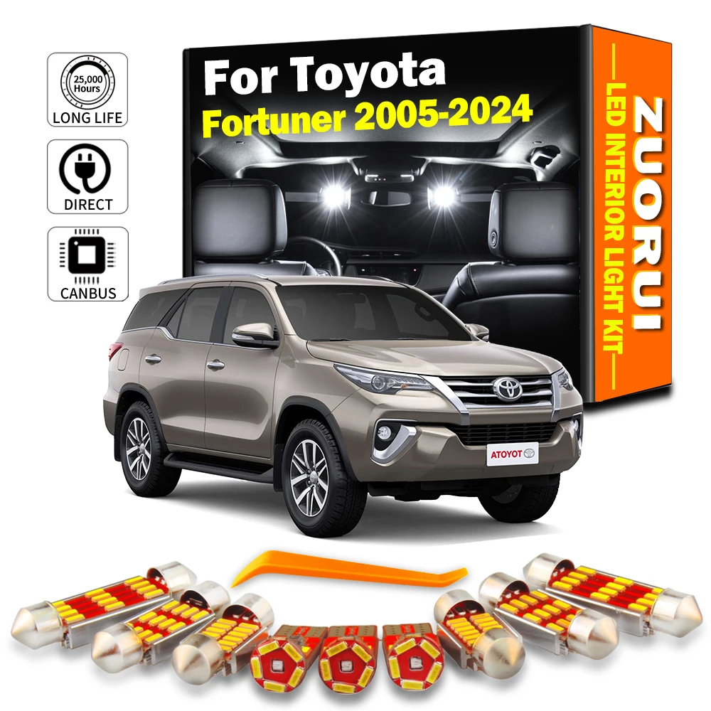 ZUORUI светодиодный комплект внутреннего освещения с картой купола для Toyota Fortuner MK1