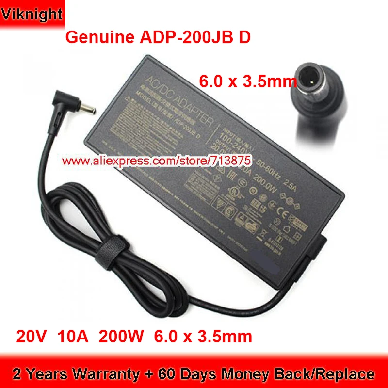 Genuine ADP-200JB D 200W 20V 10A AC Adapter for Asus TUF DASH F15 FX516PR TUF516PM-BS71-CB  GA503QM-HQ121R FA506QM58 FA506QR