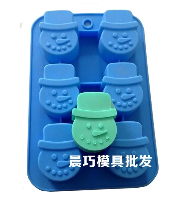 

Silicone Cake Mold Six-Hole Snowman Head Mould Cake Handmade Soap Molds 034