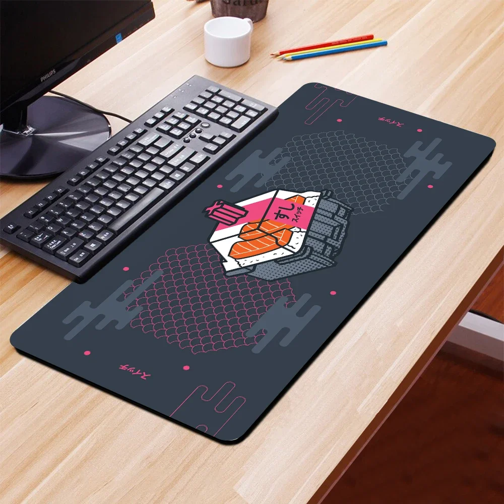 Mouse Pad 40*90 Desktop Mat Extended Desk Japanese Sushi Anime Mousepad Latop Table Carpet Pc Gamer Computer Gaming Game