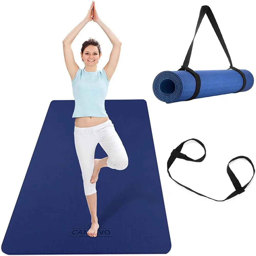 

yoga mat CAMBIVO Extra Wide Yoga Mat for Women and Men, 72" x 32"x 1/4" Eco-Friendly SGS Certified, Large TPE Exercise Fitness M
