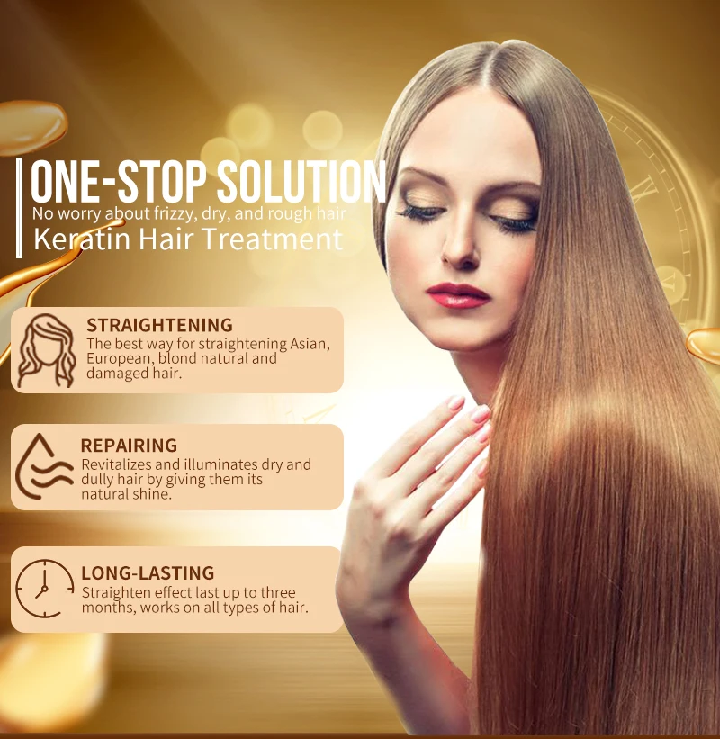 PURC Straightening Hair Repair And Straighten Damage Hair Products Brazilian Keratin Treatment + Purifying Shampoo Hair Care Set