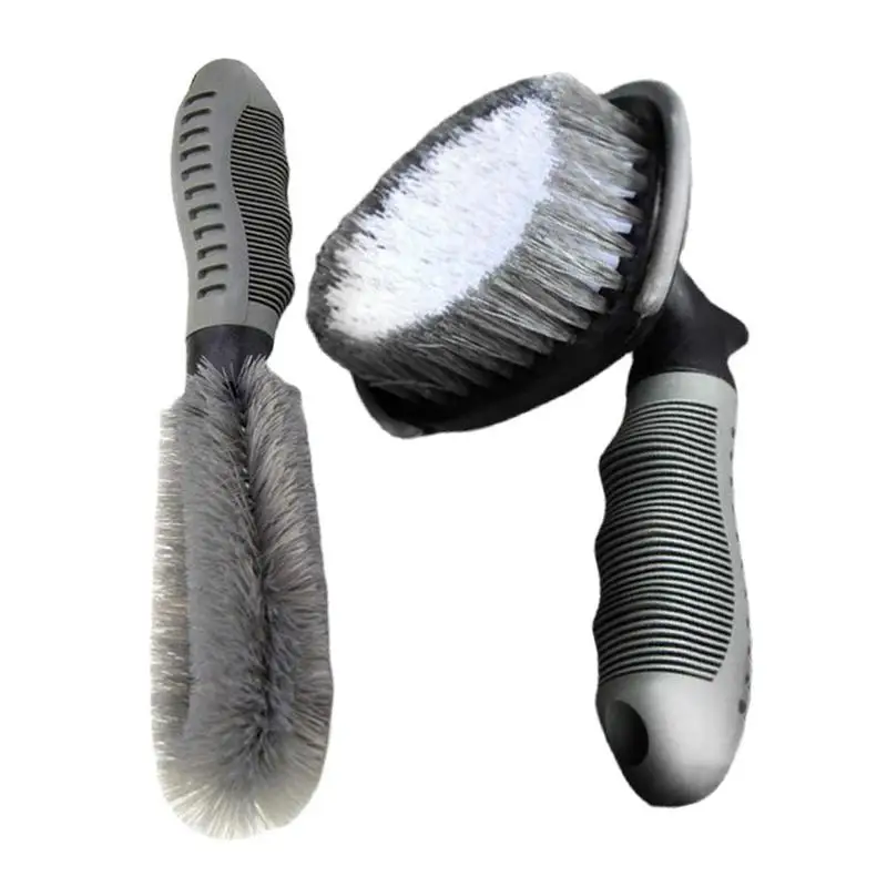 

Car Wheel Cleaning Brush Kit Portable Car Wheel Rim Brush Kit 2 Pieces Multifunctional Tire & Wheel Cleaning Brush Tools For