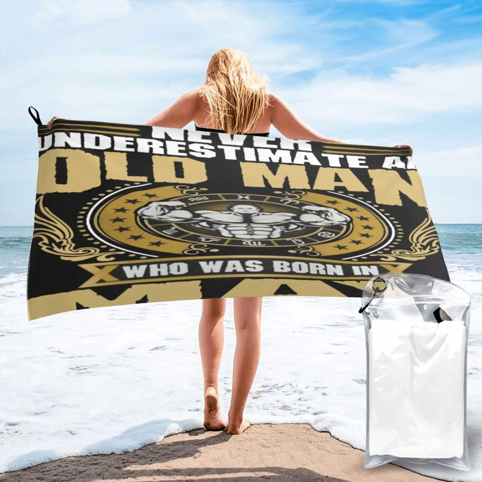 

Wear Men's Fun Never Underestima Towel For The Beach Bath Towel Face Towel Large Beach Towel Towel Beach Strandlaken Beachwear