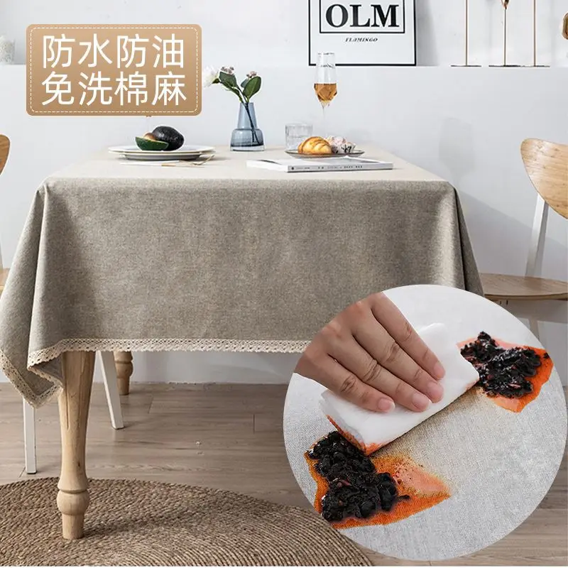 

Table cloth is washable, oil resistant, waterproof, square tea table cloth with and simple tea table tablecloth