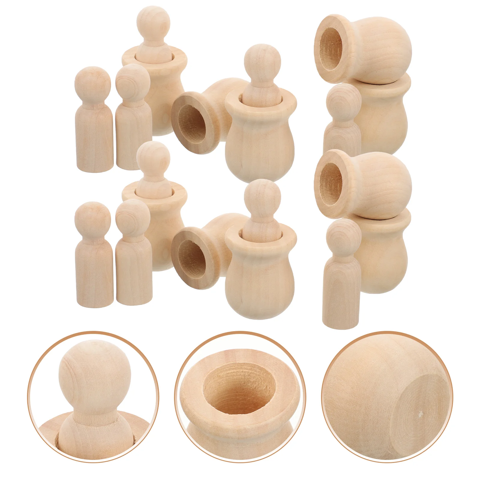 

10 Set Birthday Decoration Girl Wooden Peg Dolls Kids DIY Supplies Nail Graffiti Child Unpainted Unfinished