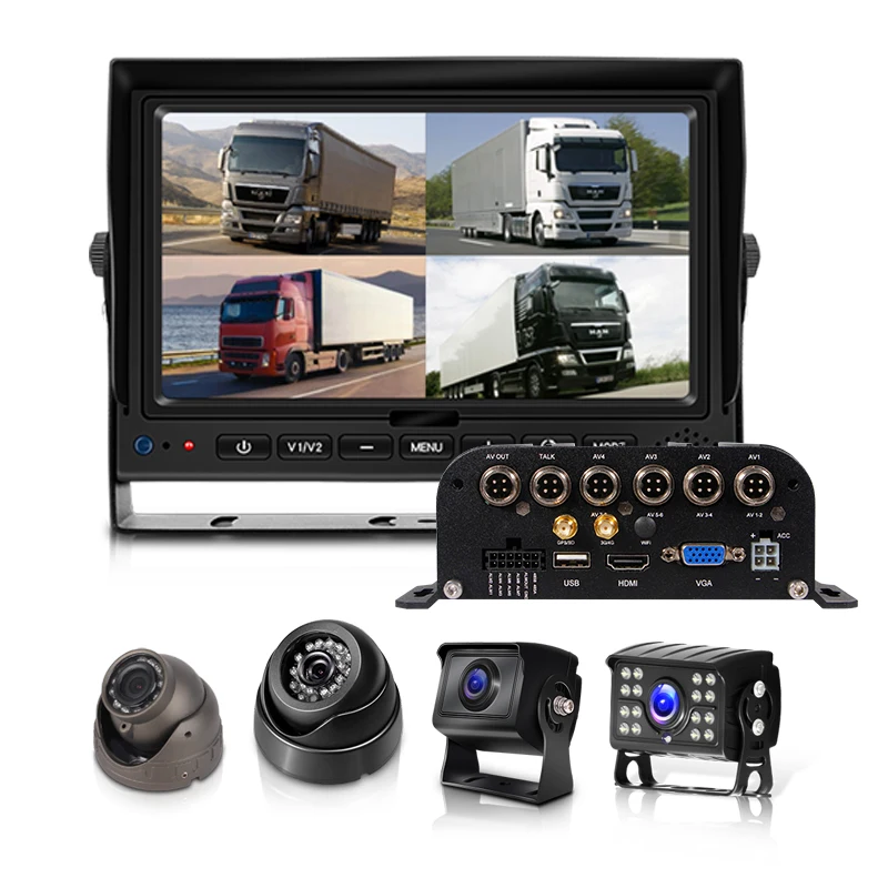 

4 Channel Vehicle Fleet Cam Car 4CH 1080P WIFI GPS 3G 4G HDD MDVR Mobile DVR System Kit Recorder Camera on Side the School Bus