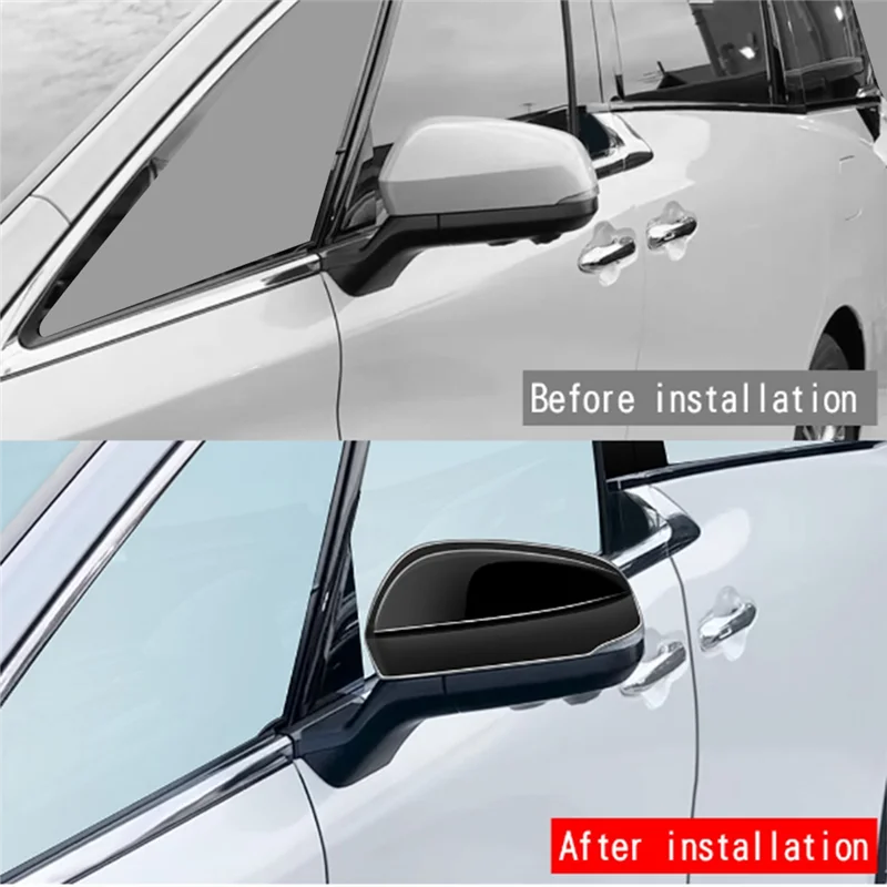 Ярко-черные чехлы на боковые зеркала автомобиля крышка бокового для Alphard 40 Series 2023+