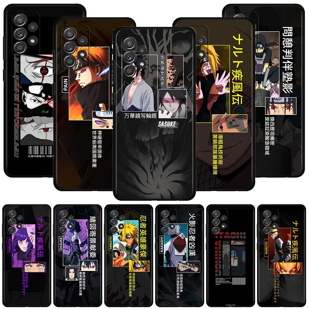 

Phone Case For Samsung Galaxy A12 A52 A51 A13 A53 A73 Cover A32 A21s A72 A31 A02s A22 Silicone Capa Japan Anime Naruto Black