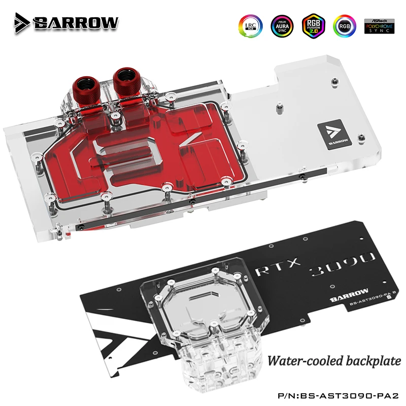 

Barrow GPU water block for ASUS TUF RTX 3090 3080 game, full coverage GPU water cooler, BS-AST3090-PA2 gpu backplate