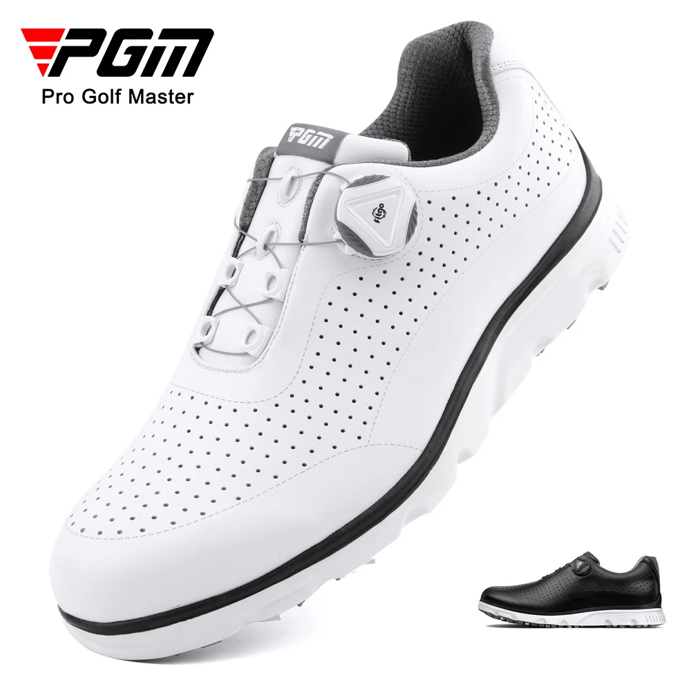 

Туфли PGM мужские для гольфа, водонепроницаемые дышащие кроссовки без спиц, быстрая шнуровка, Нескользящие, Повседневная Уличная спортивная обувь для прогулок