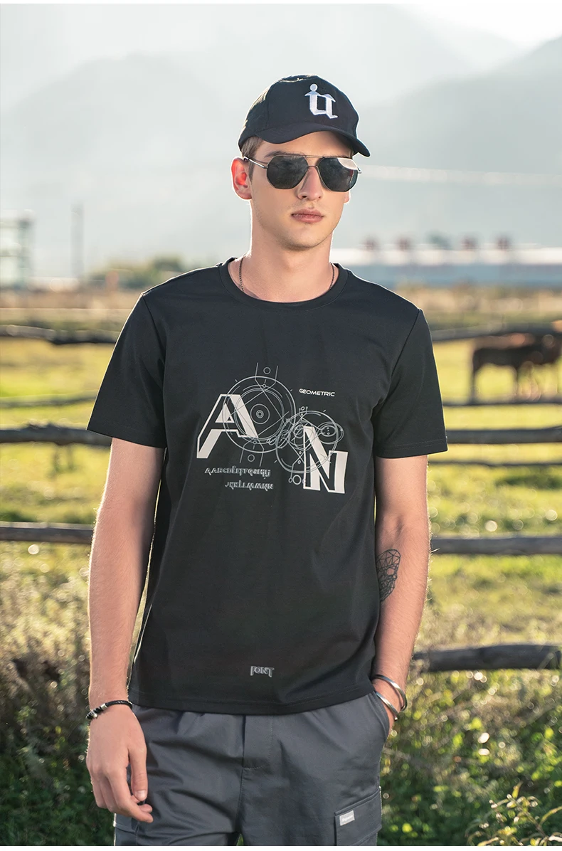 

Y0312 Новая мужская Свободная футболка с коротким рукавом и принтом