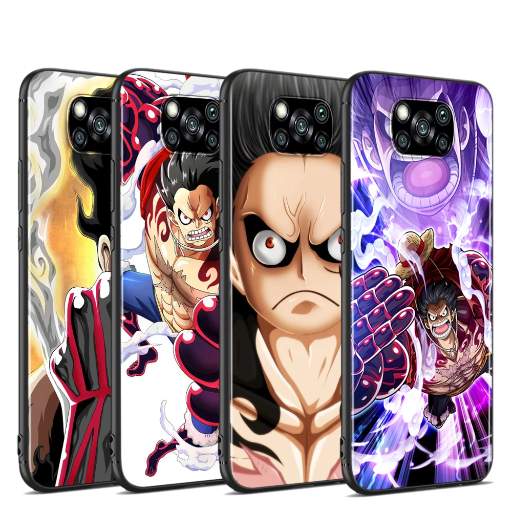 

One Piece Luffy For Xiaomi Poco M4 X3 F3 GT NFC M2 X2 F2 C3 M3 F1 Pro Play Mix 3 A3 A2 Lite Black Phone Cover