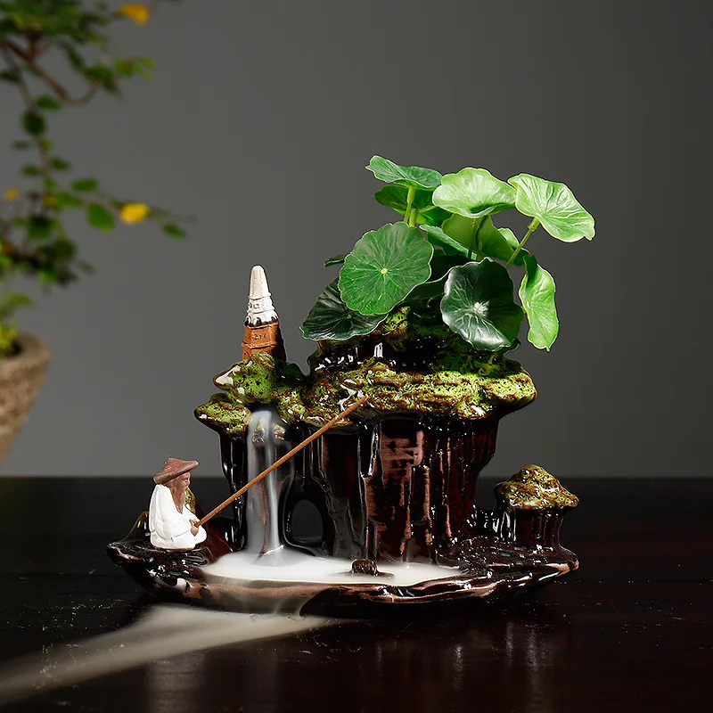 GuiLin пейзаж рыбак водопад благовония посадка воды домашний чайный домик украсить