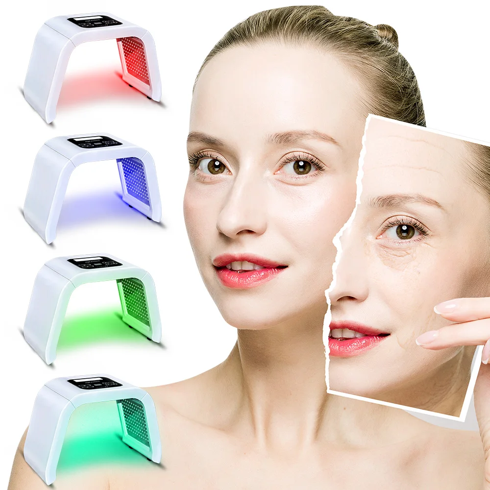 Huamei 7 Colors PDT LED Photodynamic Therapy Heating Beauty Device LED Facial Mask Acne Removal Anti Wrinkle Lighten Spots