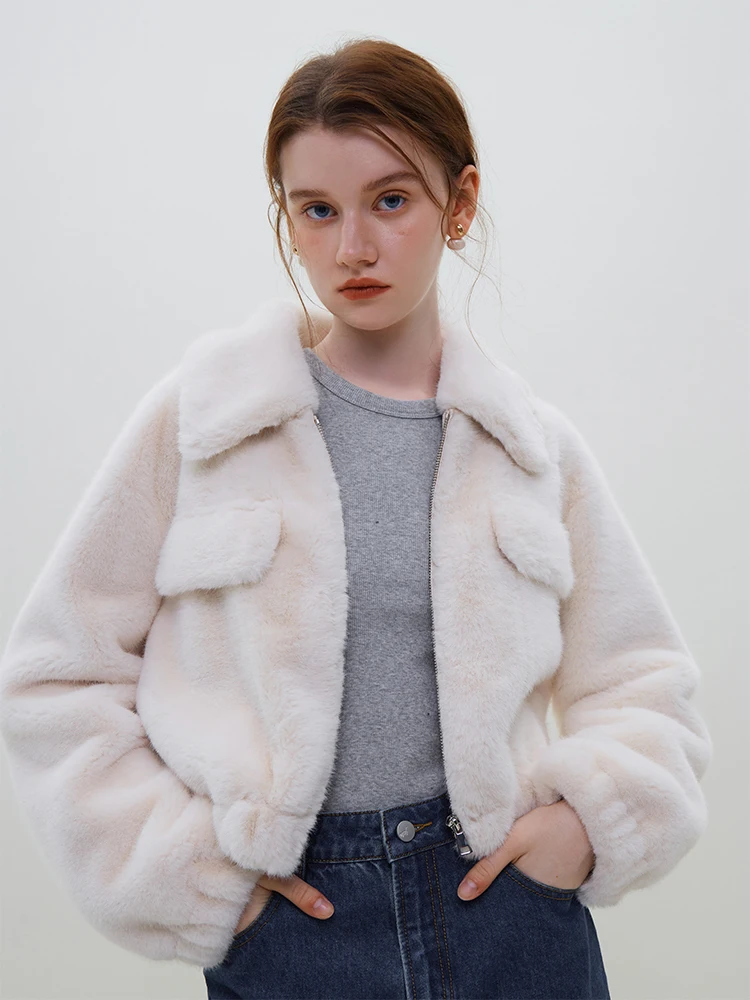 FSLE офисная женская короткая куртка из искусственного меха для женщин новогодняя