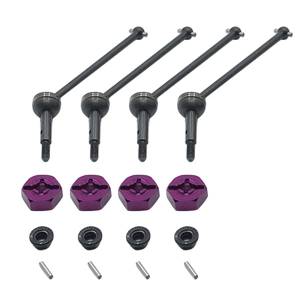 

Metal Drive Shaft and 12mm Wheel Hub Hex Combiner Nut for Wltoys 144001 124019 124018 RC Car Upgrade Parts,Purple