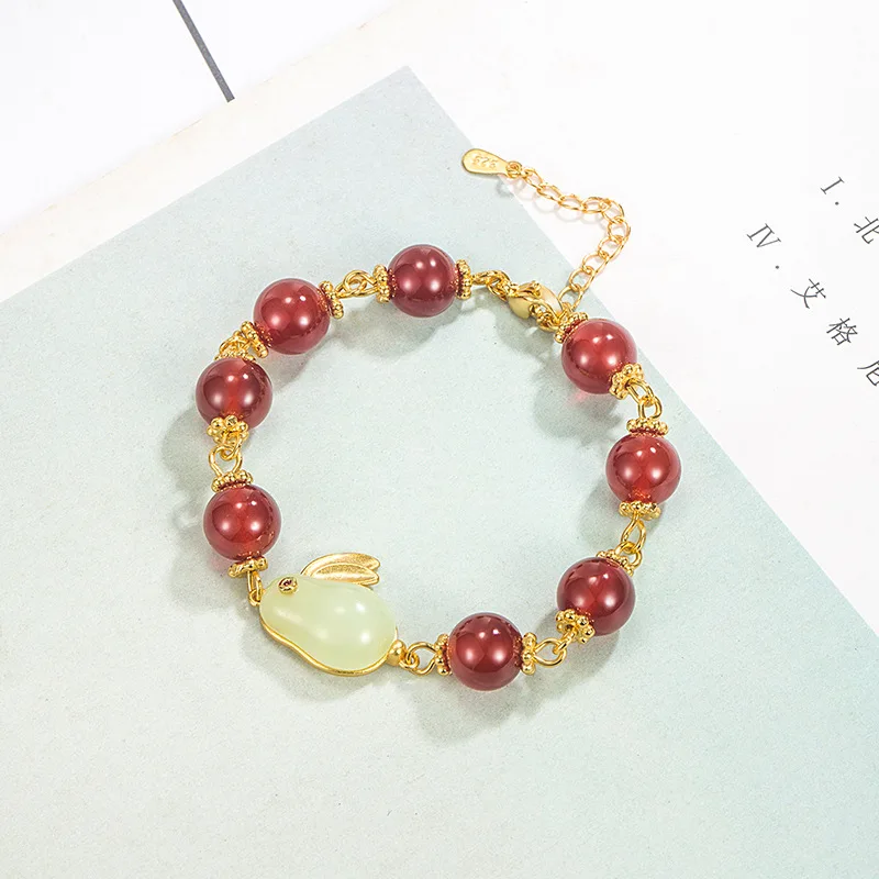 

Jade Rabbit Red Agate Bracelet Girls are particularly interested in designing the 2023 new women's bracelet