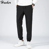huncher mens baggy pants summer ice silk thin running light weight quick dry trousers male casual pants for men zipper pockets