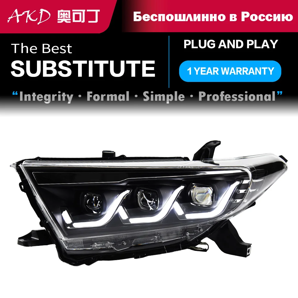 Автомобильные фары 2 шт. автозапчасти для Toyota Highlander Kluger 2012-2014