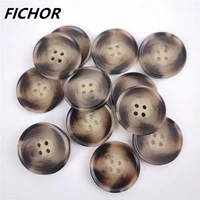 1020pcs 27 5mm 4 holes resin imitation horn buttons for clothing coat sweater suit cardigan black sewing accessories wholesale