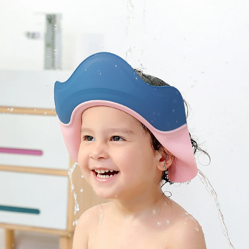 

Baby Bath Kids Hat Shampoo Safe Anti Water Cap Banho Accessories Shower Szampon Czapka Adjustable Soft Shield Bathing