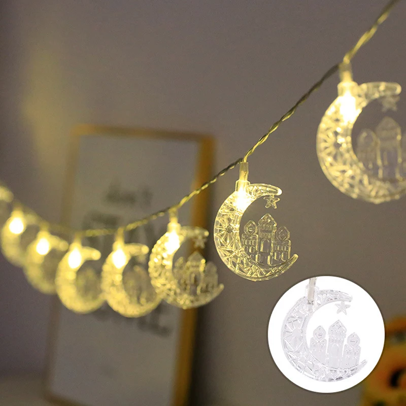 

1.5M 10Led Eid Mubarak Star Moon Led String Lights Ramadan Kareem Decoration For Home 2023 Islamic Muslim Festival Party