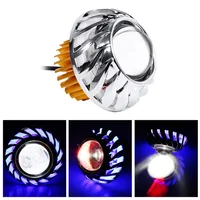 Car Motorbike Motorcycle Head 30W LED Angel Eyes Headlight Lens High/Low Beam Mini Projector Demon Eyes DRL Lamp Retrofit