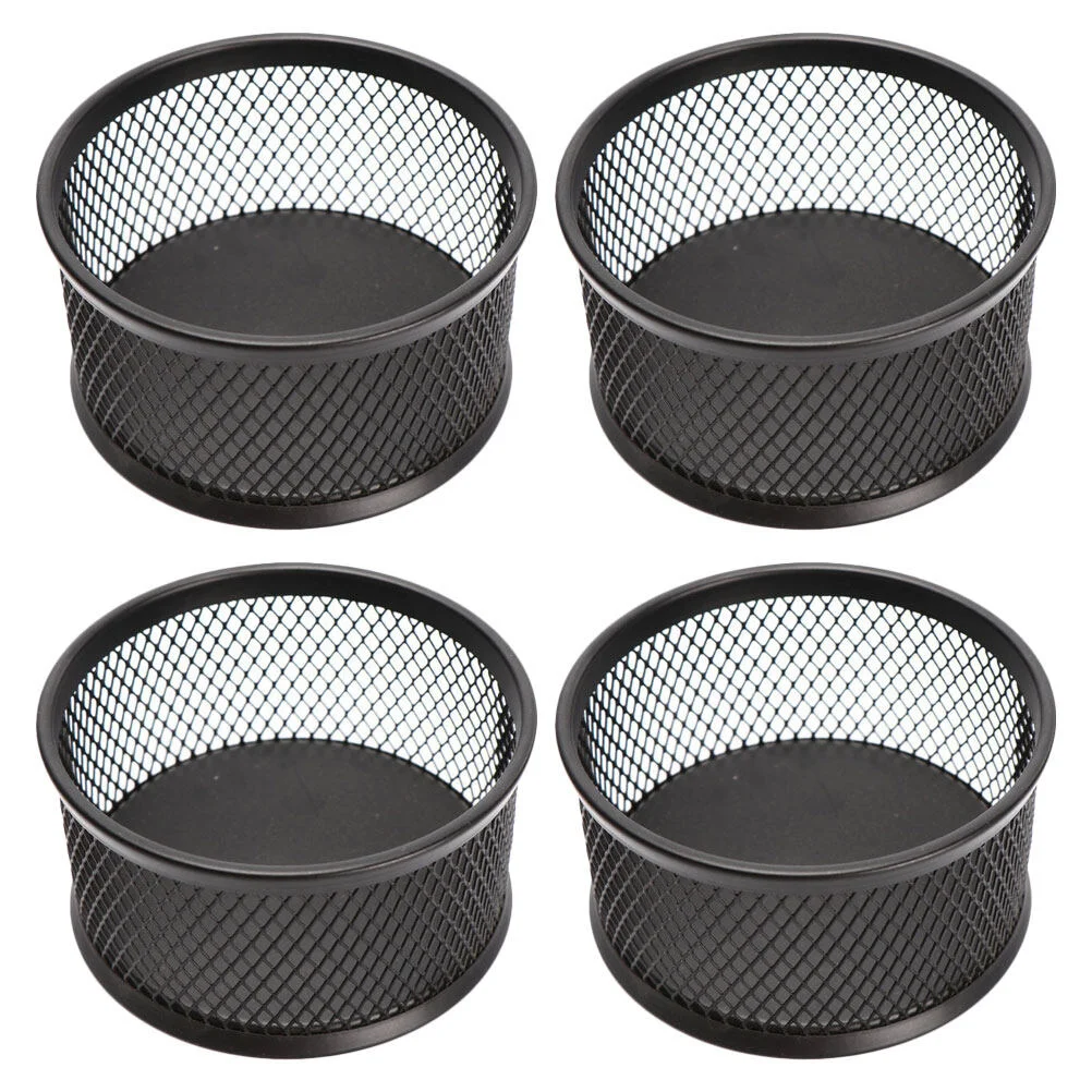 

4 PCS Storage Jar Organizer Cup Round Hair Clip Multi-functional Container Paper Pro Stapler Paperclip Iron Net Dispenser