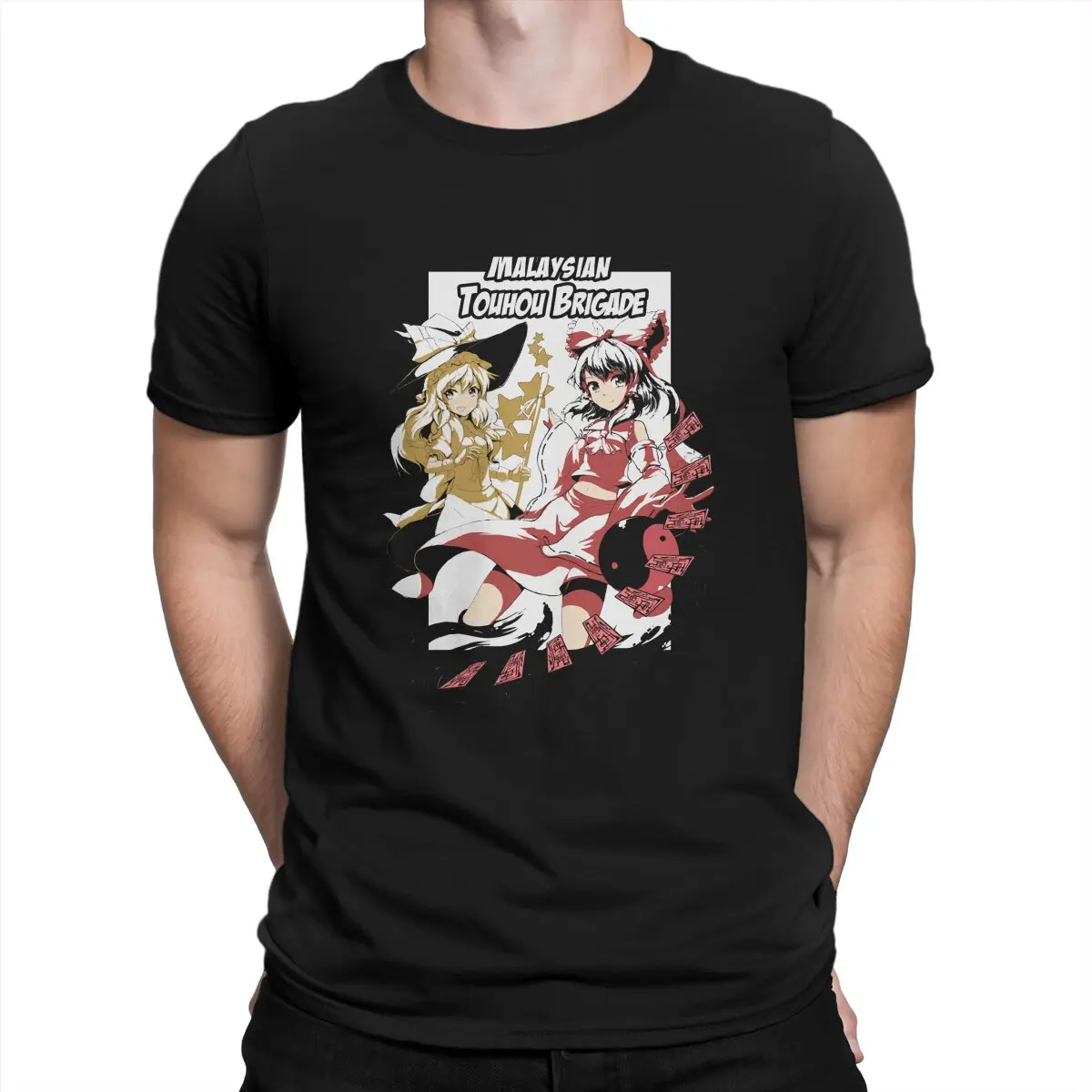 

Touhou Project Game Newest TShirt for Men Malaysian Touhou Brigade White Classic Round Collar Basic T Shirt Personalize Birthday