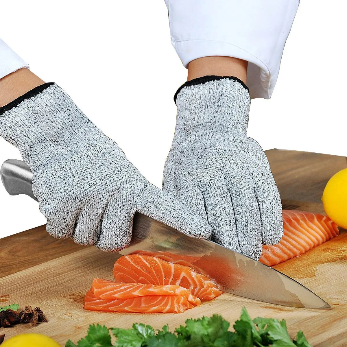 

High-strength Grade Level 5 Protection Safety Anti Cut Gloves Kitchen Cut Resistant Gloves for Fish Meat Cutting Safety Gloves
