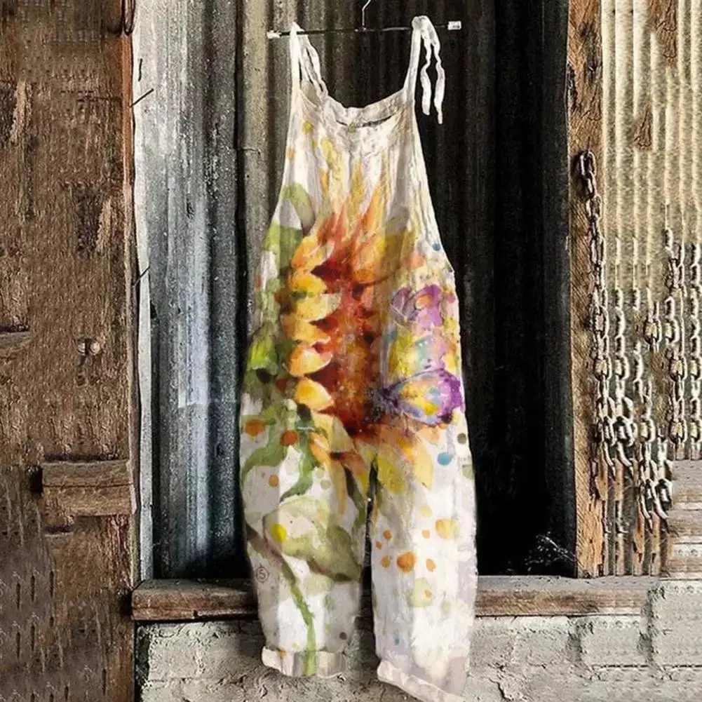 

Women Romper Overalls For Women Clothing 2022 Loose Colorful Baggy Flower Print Jumpsuit Summer Jumpsuit Daily Clothes