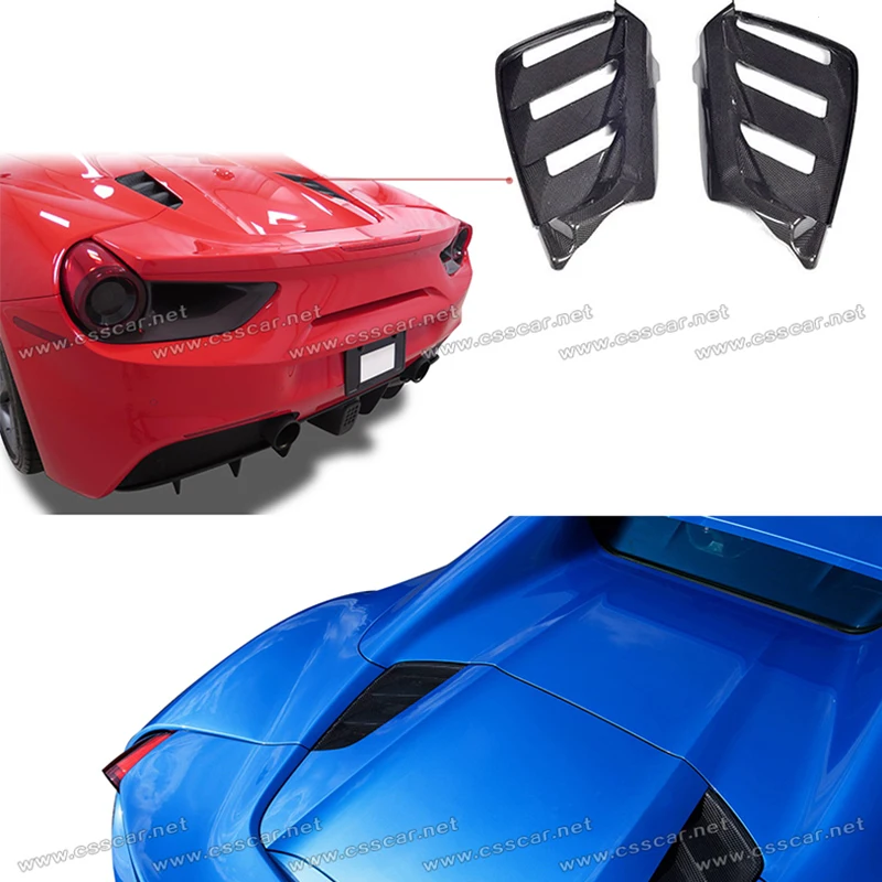 

Обшивка для заднего вентиляционного отверстия автомобиля, крышка капота двигателя для Ferrari 488, аксессуары для внешнего вида из углеродного волокна