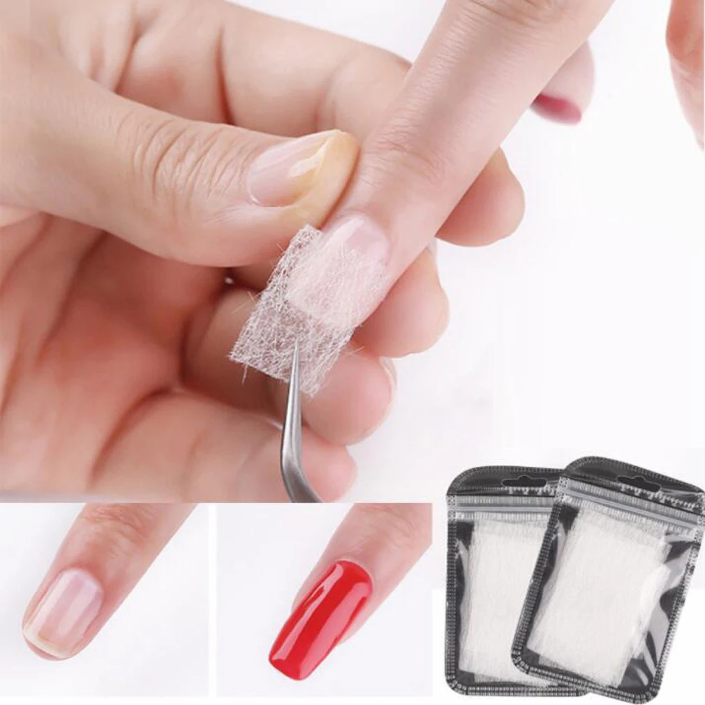 

Шелковое стекловолокно для наращивания ногтей форма нетканый шелк УФ-гель строительное волокно французский акрил фототкань 10/20 шт.