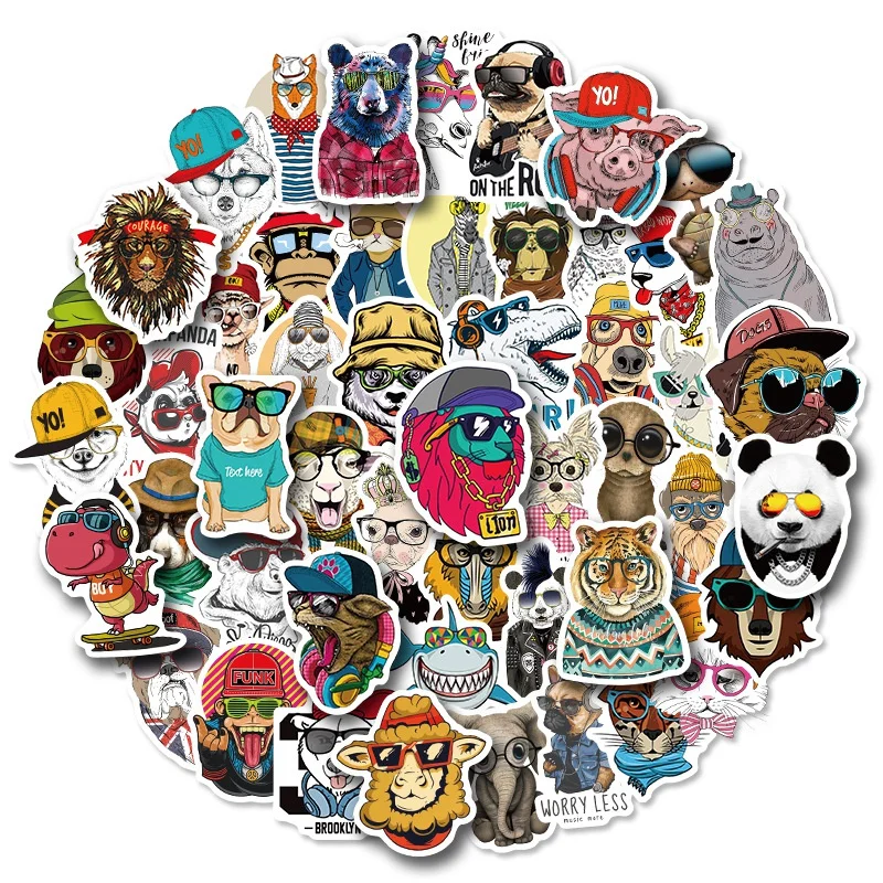 

10/30/50Pcs MC Hip Hop Culture Animal Street Trends Cartoon Sticker Laptop Skateboard Skateboard Waterproof Graffiti DIY Decals