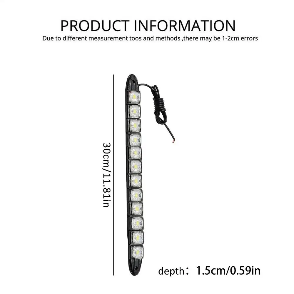 

DC12V DRL Светодиодная полоса дневных ходовых огней Гибкие светодиодные дневные ходовые огни IP67 Водонепроницаемая светодиодная лента декоративная для автомобиля