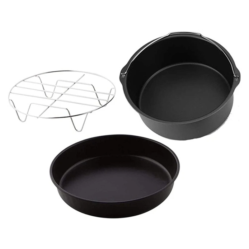

Банки для торта, сковорода для пиццы, 3 шт./комплект, Стальная Круглая фритюрница, духовка, аксессуары для медленной плиты, бочка для выпечки торта для кухни, выпечки