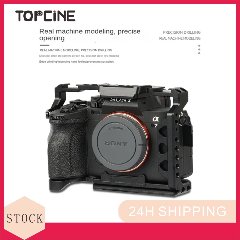 

TOPCINE Full Cage Sony A7 IV A7M4 Camera Cage Rig for Sony Alpha 7 IV/A7M III/A7R III with ARRI-style Mounts Cold Shoe Mounts