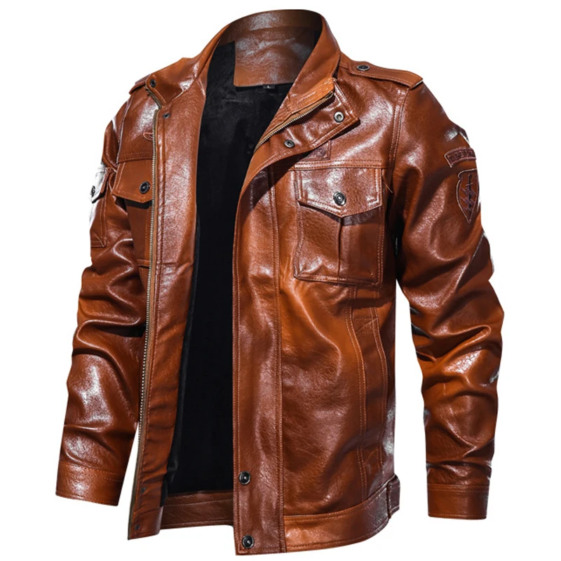 

New Arrival Jackets Men Motorcycle Casual Outwear Bomber Jacket Winderbreaker Slim Fit PU Leather Jackets male chaquetas hombre